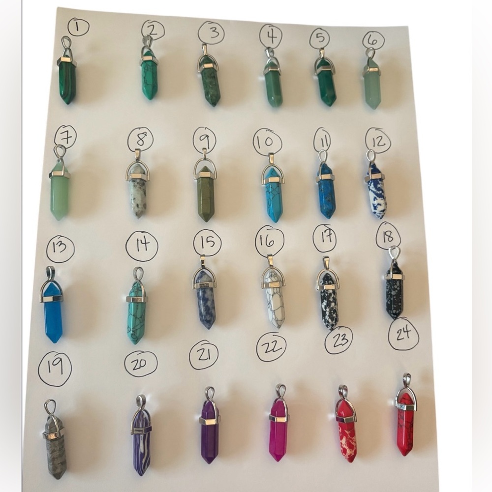 Hexagonal Stone or Crystal Pendant on 925 Sterling Silver Chain. - Picture 7 of 16